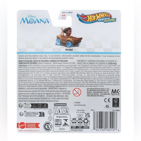 Disney Moana Hot Wheels RacerVerse Die-cast Vehicle 1:64 scale NWT - Picture 2 of 2